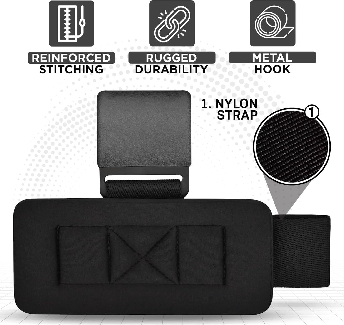 WYOX Weight Lifting Hooks for Men & Women (Pair) – Heavy Duty Wrist Support Straps with Hooks for Deadlifts, Pull Ups, Shrugs – Gym Lifting Straps with Grip Assist for Weightlifting & Strength Training