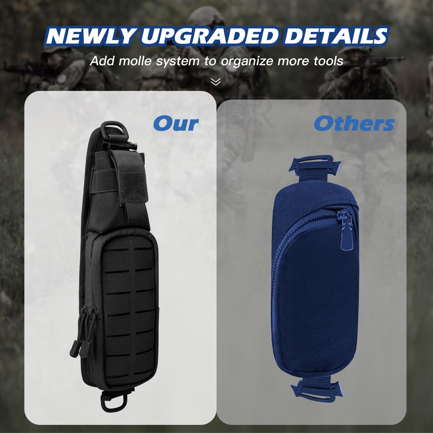 Jueachy Strap Shoulder Molle Accessories Pouch: Tactical Backpack Pocket Attachment Storage Phone Flashlight EDC