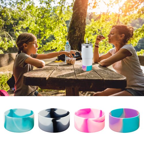 HUIKANGSHENG 4PCS Protective Silicone Boot Bumper for Quencher Adventure 40oz Tumbler, Silicone Anti-collision Boot Compatible with Stanley, Tumbler Accessories