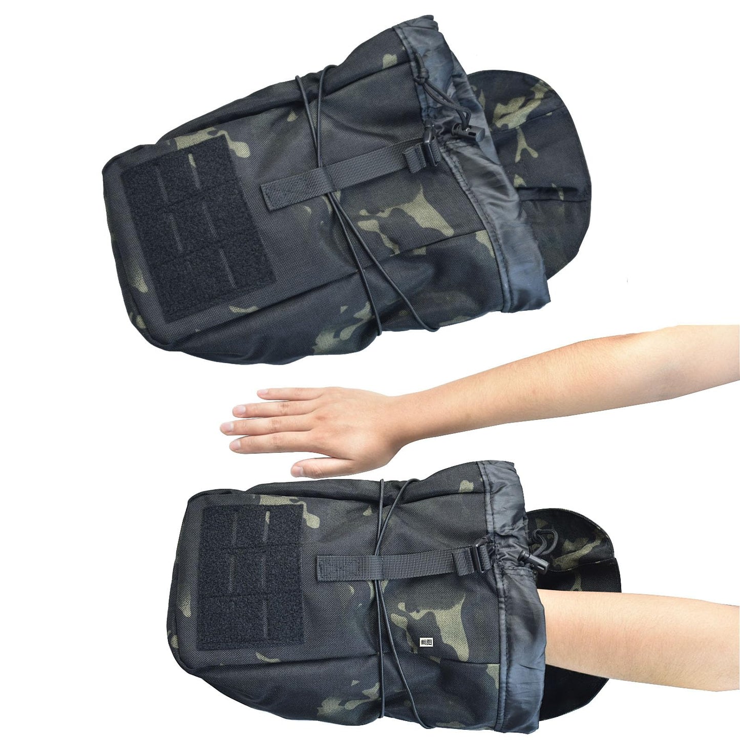 Tactical Molle Pouch Large Capacity Dump Pouch Drawstring Magazine Tactical Utility Pouch Recycling Pouch Bag Belt Waist Bag (Black camo)
