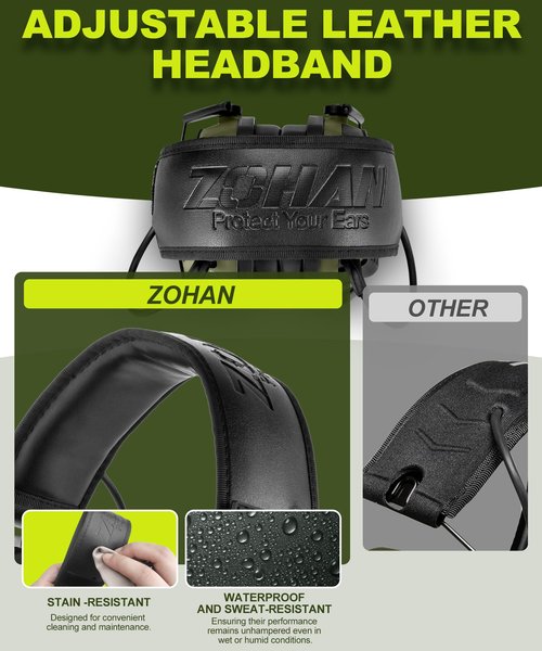 ZOHAN EM054 Electronic Shooting Ear Protection with 4X Sound Amplification, Ear Protection Muffs for Gun Range, NRR 23db Noise Reduction Hearing Protection Headphones