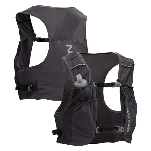 Nathan Hydration Vest for Running - Ultra-Lightweight, Compression-Fitted Running Vest for Men & Women with Power Mesh - Includes 14oz Hydrapak Soft Flask - Pinnacle Featherlite, S-M