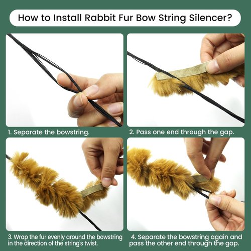 oubert Archery Bow String Silencers Kit Fur Bow Arrow Rest Leather Bow Limb Silencer Strip Archery Bow Silencers Set Accessories for Recurve Bow Longbow