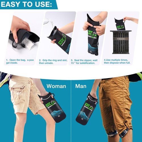 TRIPTIPS 1000cc Pee Bags for Travel for Women Men Kids, 12/24 Pcs Disposable Urine Bags for Travel, Emergency Car Urine Bag Leak-Proof, Disposable Urinals for Men Portable Urine Bag (12)