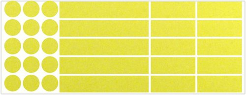 LiteMark 30 PCS Reflective White Sticker Decals, Long-Lasting Adhesive, Weatherproof Ideal for Helmets, Bikes, Strollers