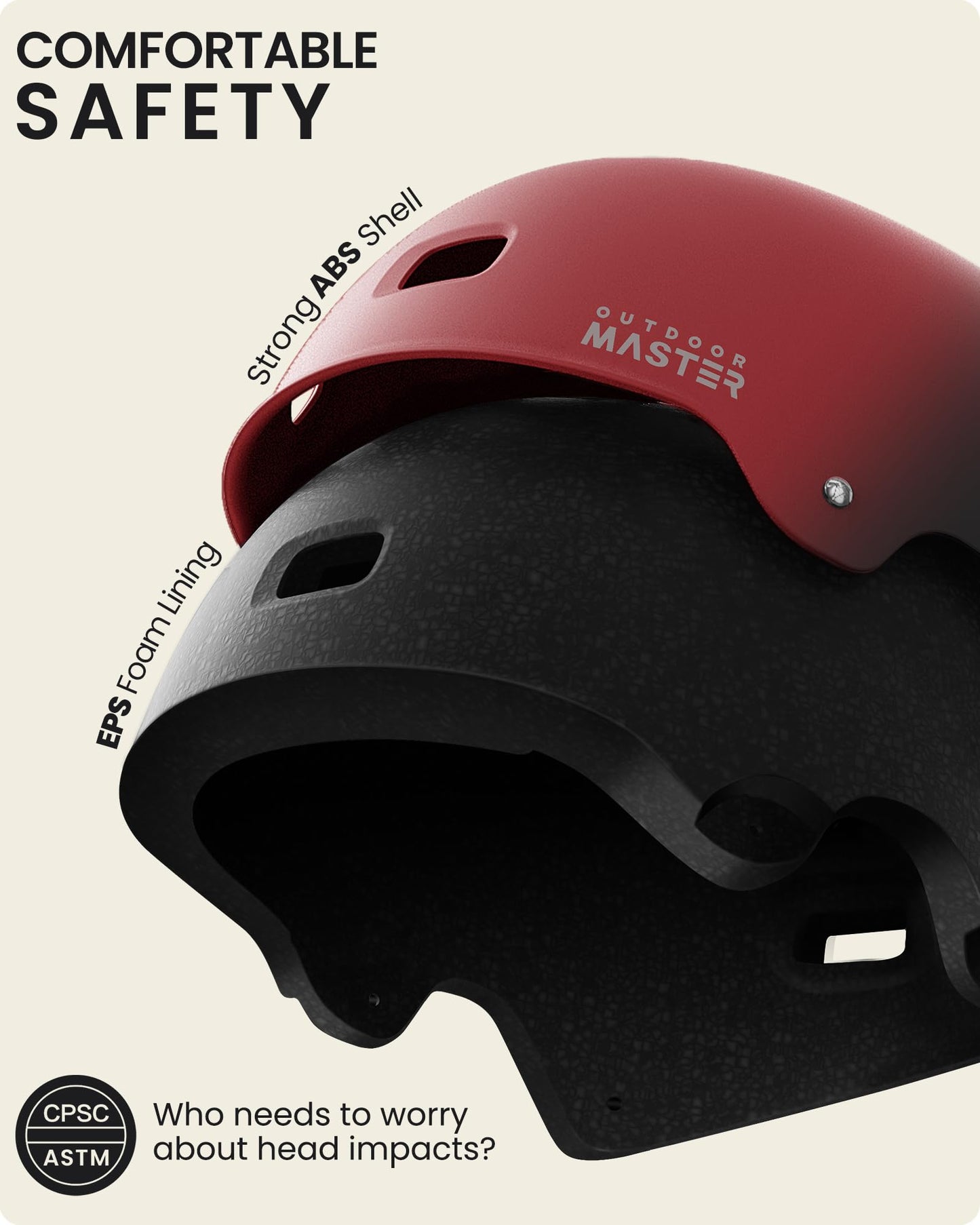 OutdoorMaster Skateboard Cycling Helmet - Two Removable Liners Ventilation Multi-Sport Scooter Roller Skate Inline Skating for Kids, Youth & Adults