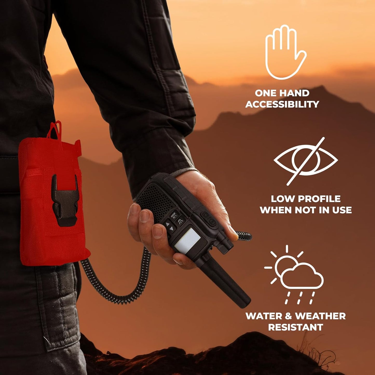 StrapPack Clip-On Pouch for Radio & GPS, Backpack Attachment for Hunters, First Responders, Public Safety, Hikers and Travelers