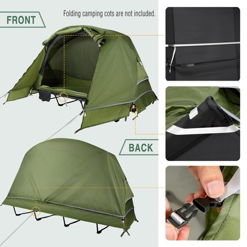 REDCAMP Multifuncational Cot Tent for 1 Person, Folding Camping Tent cot for Adult, Portable Elevated Tent Off The Ground Tent, 76x28x39.5in