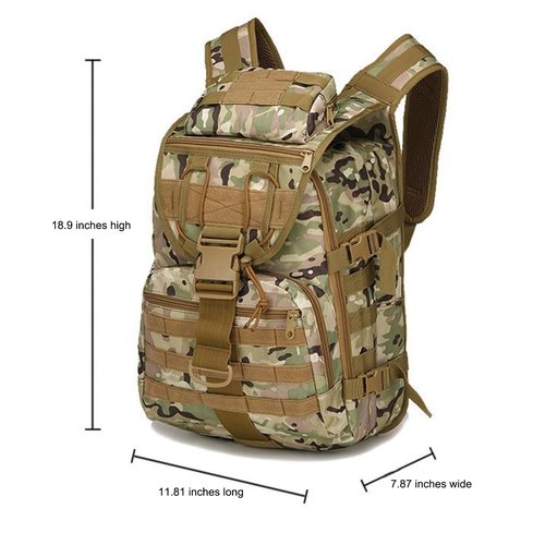 ZEILING Outdoor Shoulder Tactical Bag Waterproof Mountaineering Bag Hiking Camo Backpack,CP