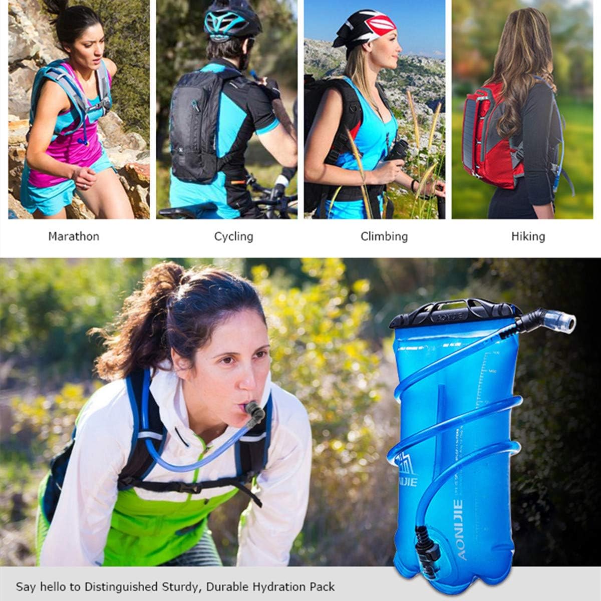 AONIJIE 1L/ 1.5L/ 2L/3L Folding Riding Running Water Bag Outdoor Mountaineering Backpack Drinking Bag (1.5L-TPU)