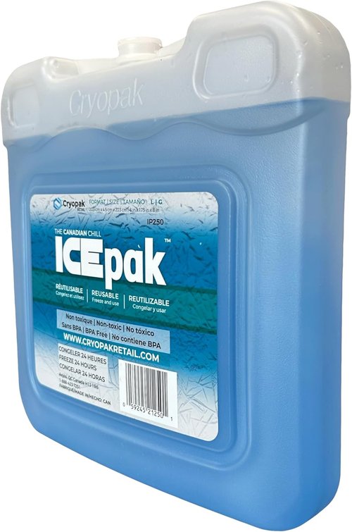 ICEpak Large Reusable Ice Packs - Freezer Safe Gel, Non-Toxic, 4 Pack for Coolers & Lunch Boxes