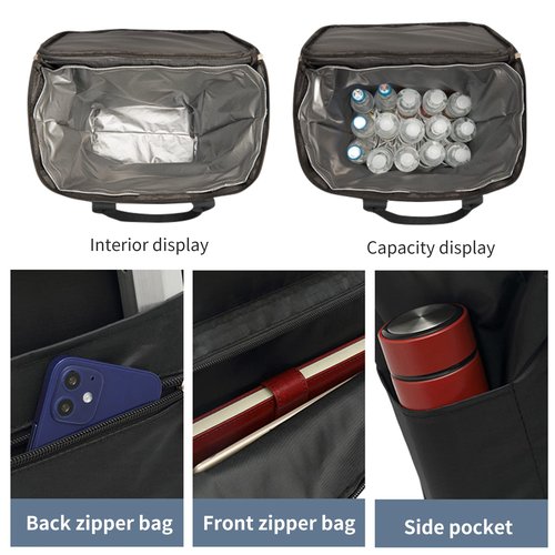 Soft Cooler Bag Wheeled，Expandable Double Deck Large Insulated Rolling Cooler Collapsible Leakproof Portable for Camping Picnic Beach Travel（Black）
