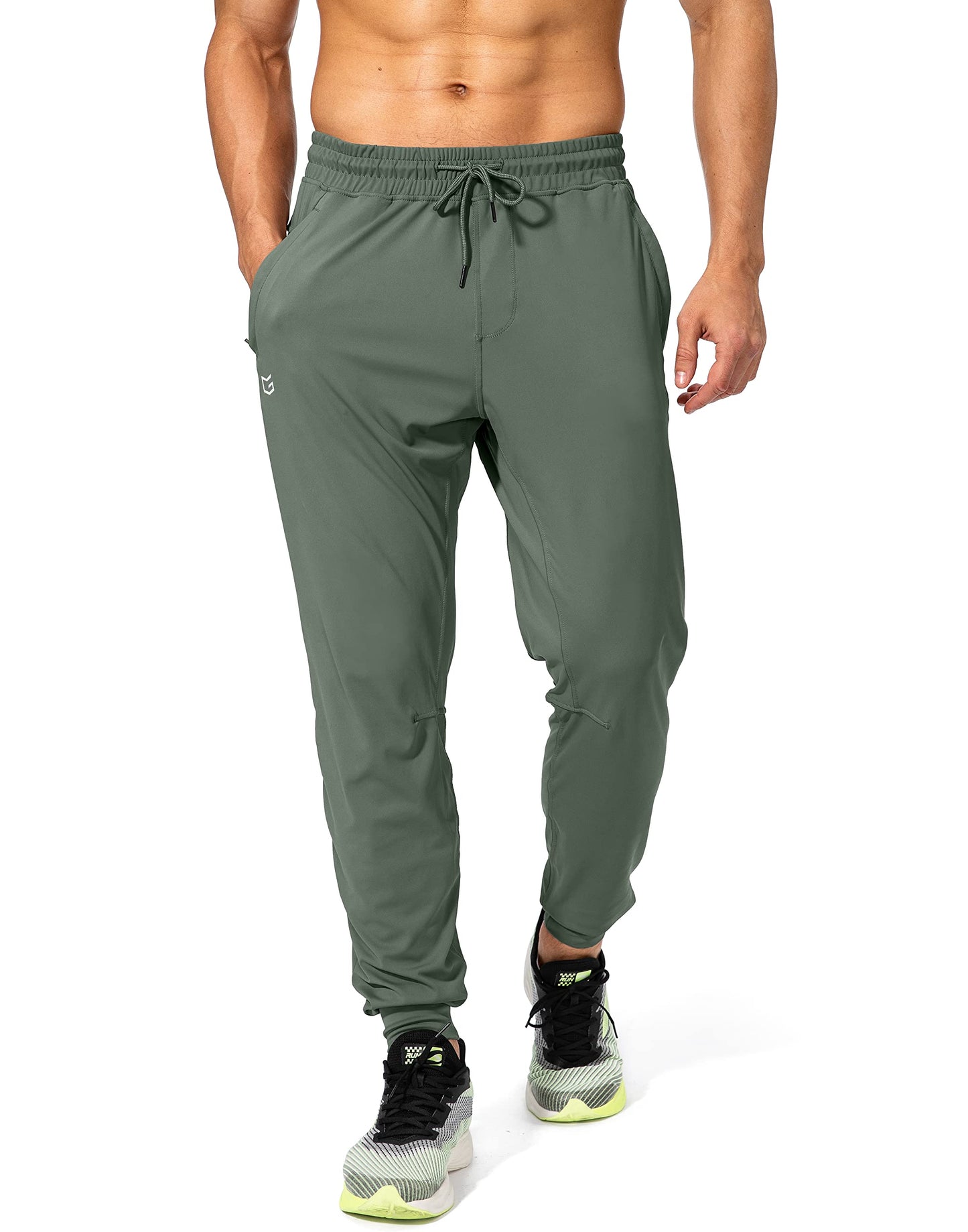 G Gradual Men's Sweatpants with Zipper Pockets Athletic Pants Traning Track Pants Joggers for Men Soccer, Running, Workout(Sage Green,XXL)