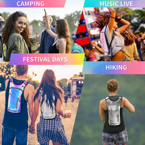 Cofurni Hydration Backpack with 2L Water Bladder, Raves Water Backpack, Lightweight Insulation Hydration Pack for Men and Women, Suitable for Music Festivals, Raves, Hiking, Climbing, Activities