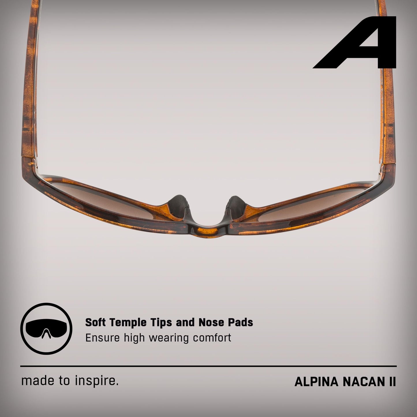 ALPINA NACAN II P - Sunglasses with 100% UV Protection for Adults - Polarized, Mirrored & Shatterproof - Havana Gloss - One Size