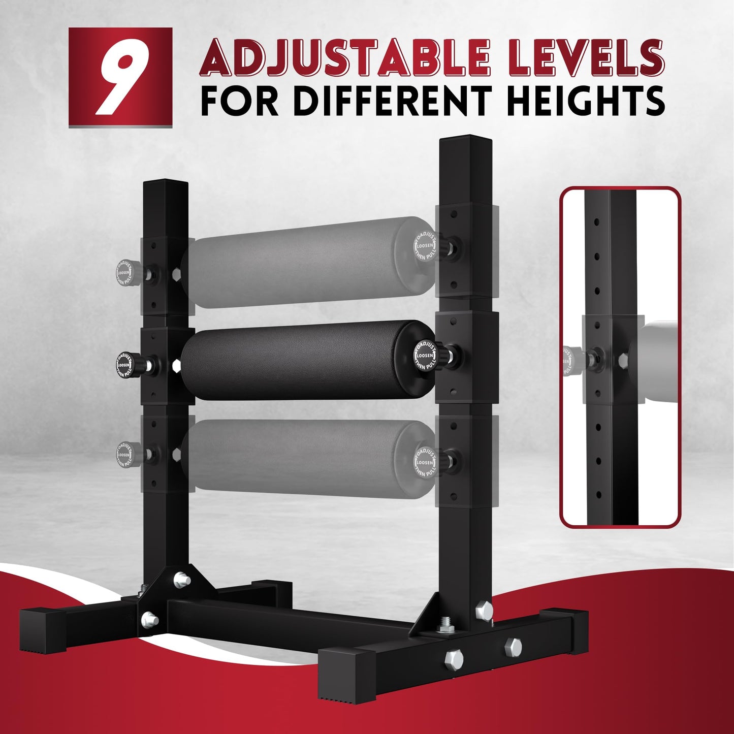 Fitvids Bulgarian Split Squat Roller, One Leg Squat Machine, Lower Body Strength Trainer, Black