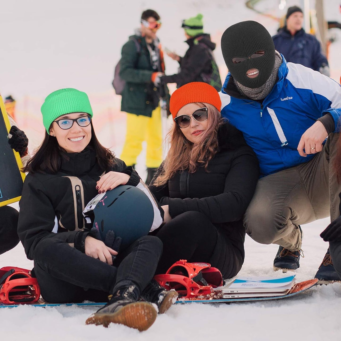 3-Hole Full Face Mask | Knitted Winter Balaclava Cap for Outdoor Sports