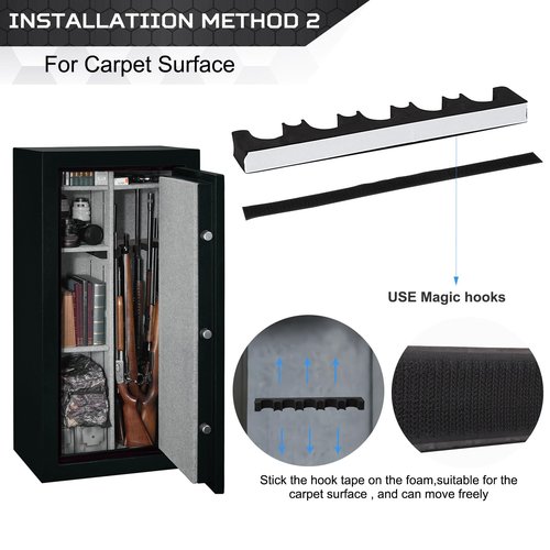 OCQOTAT Gun Rack for Gun Storage, Gun Safe Accessory for Shotguns, Gun Holder in Gun Cabinet, Shotgun Rest, Foam Material with Magnetic Strip and Hook Strip, Gifts for Hunters
