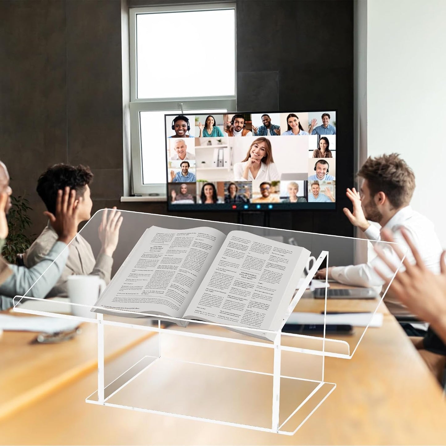 Thickening Acrylic Tabletop Podium, Portable Plexiglass Pulpits, Clear Podium Stand for Weddings,Classroom,Conference,Churches,Professional Presentation (23-1/2"W x 10-1/2"H x 14-1/4"D)