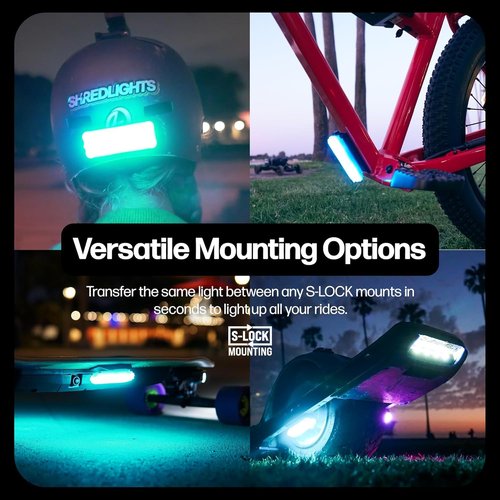 Shredlights SL-FX+ Underglow LED Night Light for Scooter, Skateboard & Bike Accessories | Rechargeable Wireless Flash Light with 10,000+ Color Combinations & App Control