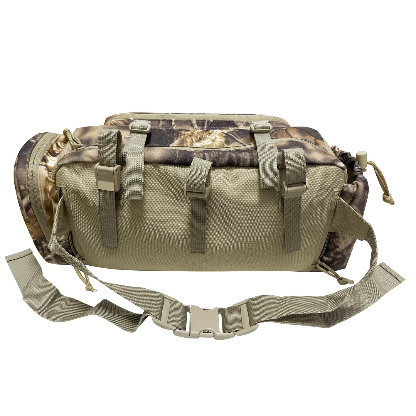 AUSCAMOTEK Camouflage Hanging Bag for Treestand Platform Saddle Hunting – Camo Fanny Pack for Hunting Accessories and Storage with Expandable Compartments and Water Holder