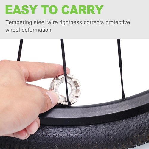 CeroDimo 2Pcs Bicycle Spoke Wrench Tool, Hardened Steel 6-in-1 Spoke Rim Tool, Bike Spoke Adjustment Wrench, Bike Spoke Tools, Spoke Tension Meter for Bicycle Wheel Repair