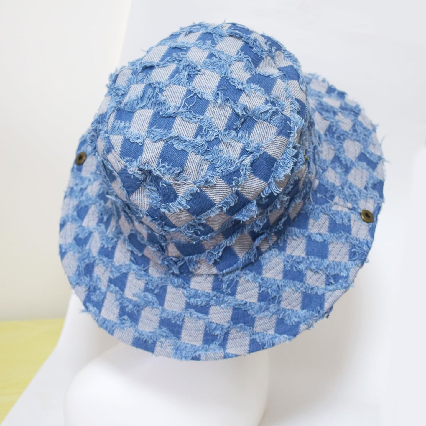 AICHUAN Wide Brim Bucket Sun Hat Packable Cotton Denim Cowboy Sun Hat for Women Men Summer Outdoor Fisherman Cap Light Blue