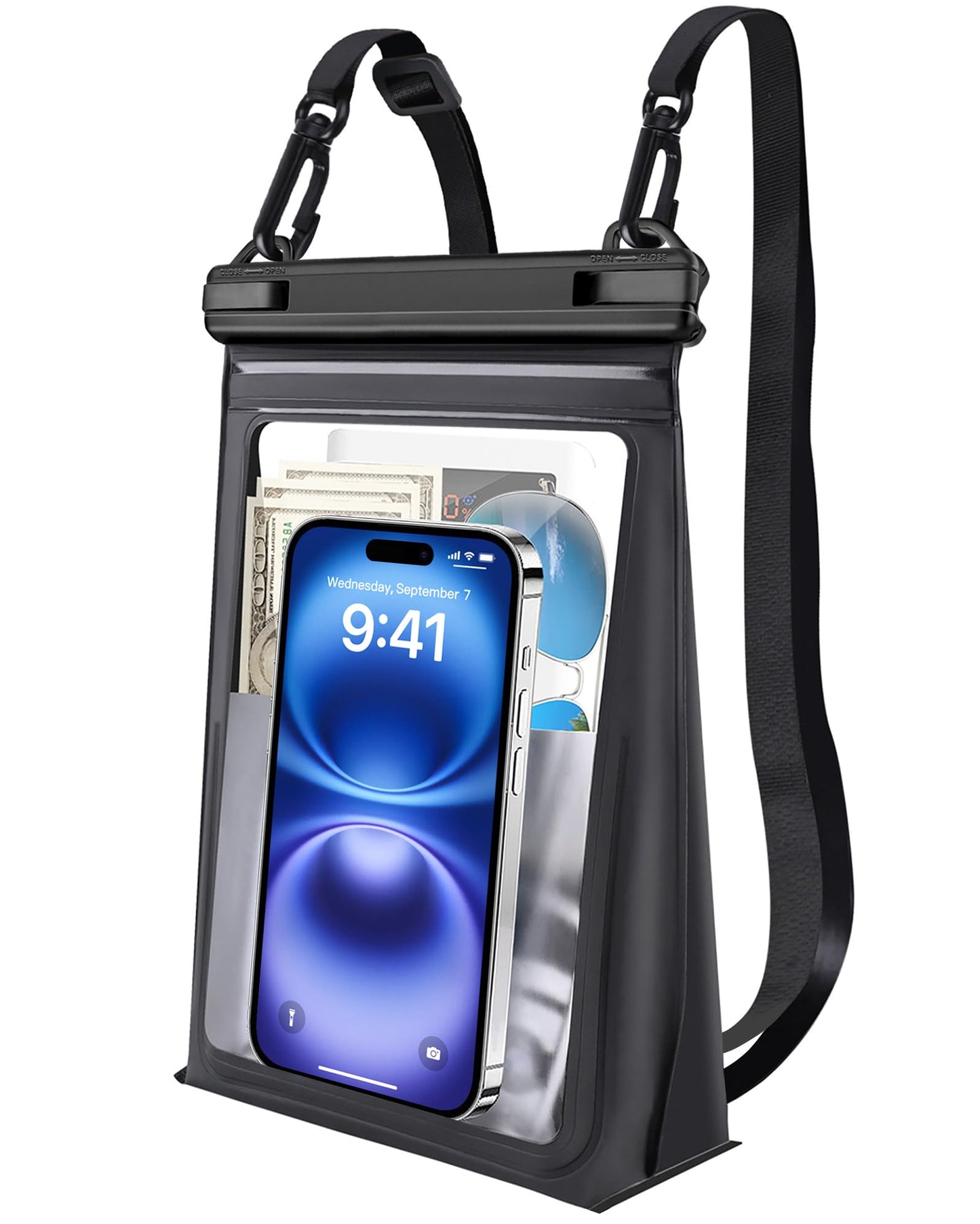Large Floating Waterproof Phone Pouch [with Sealing Strip], Cell Phone Dry Bag for iPhone 17 16 15 14 Pro Max Galaxy S26 Ultra S25 All Devices, Waterproof Bag for Kayak Beach Vacation Essentials