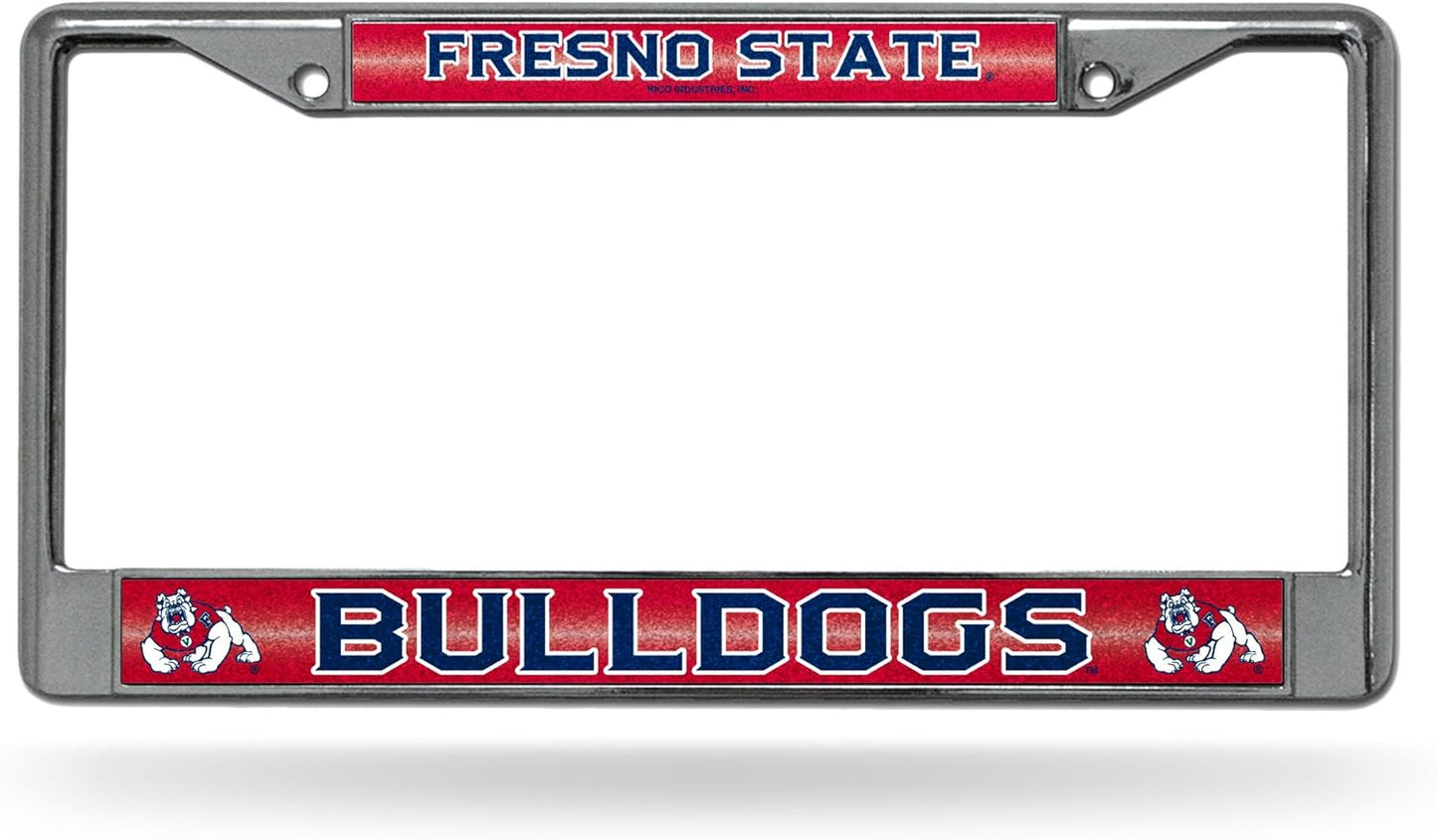 Rico Industries NCAA 12" x 6" Silver Bling Chrome Car/Truck/SUV Auto Accessory