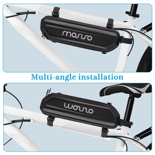 MOSISO Bike Frame Bag, Waterproof Hard Shell EVA Bike Triangle Frame Case, 6L Bicycle Under Tube Storage Tool Bag Cycling Accessories Pouch for Women Men Road Mountain Cycling, Black