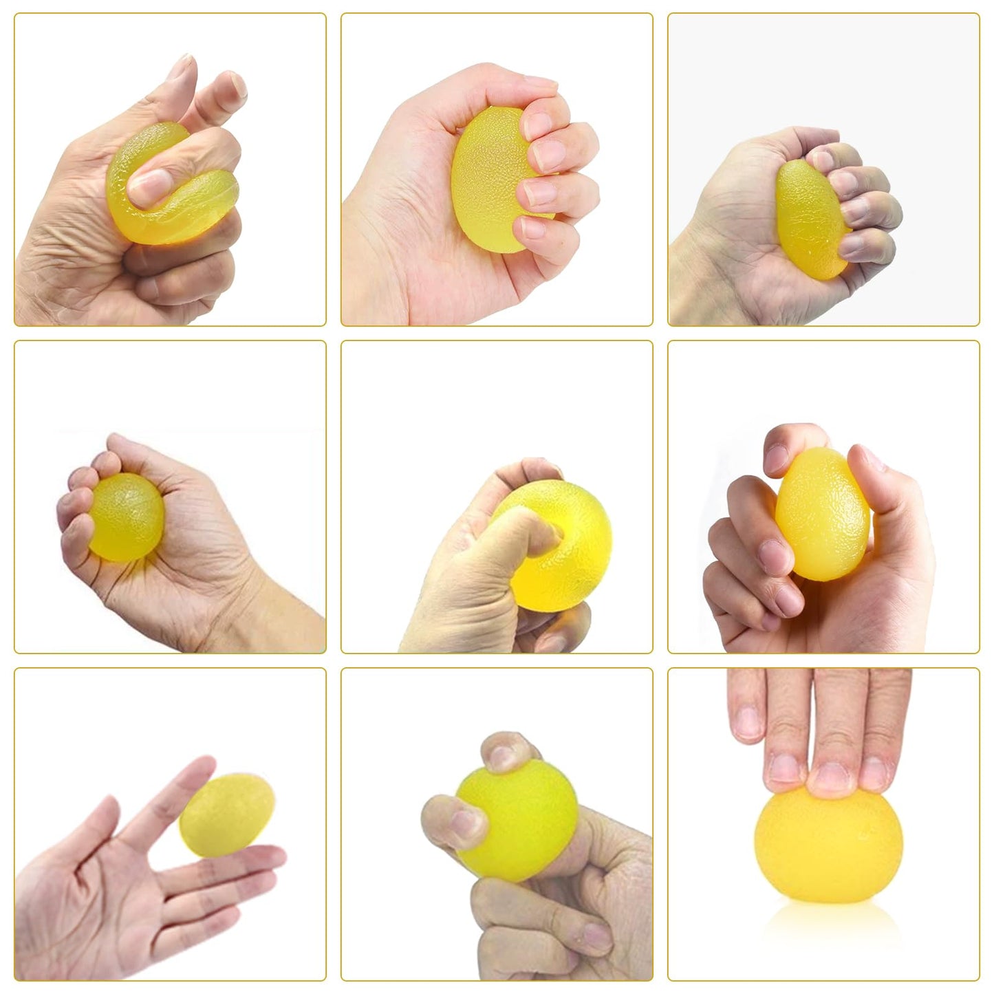 HYTIAN 6-Piece Hand Exercise Ball Kit Diverse Strength Levels for Elders, Adults, Kids - Enhances Grip, Relieves Stiffness, Great for Arthritis, Stress Alleviation, Fidget, Rehabilitation