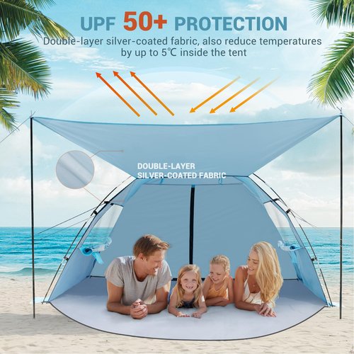 Elegear Beach Tent with 360° Removable Canopy + Portable Beach Tent with Canopy