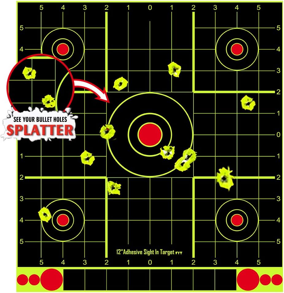 ATFLBOX 12x12 inch Splatter Paper Targets and Adhesive Target Papers.Shooting Outdoor and Indoor. Rective Shooting Targets for Air Gun - Rifle - Pistol - Airsoft - Air Rifle