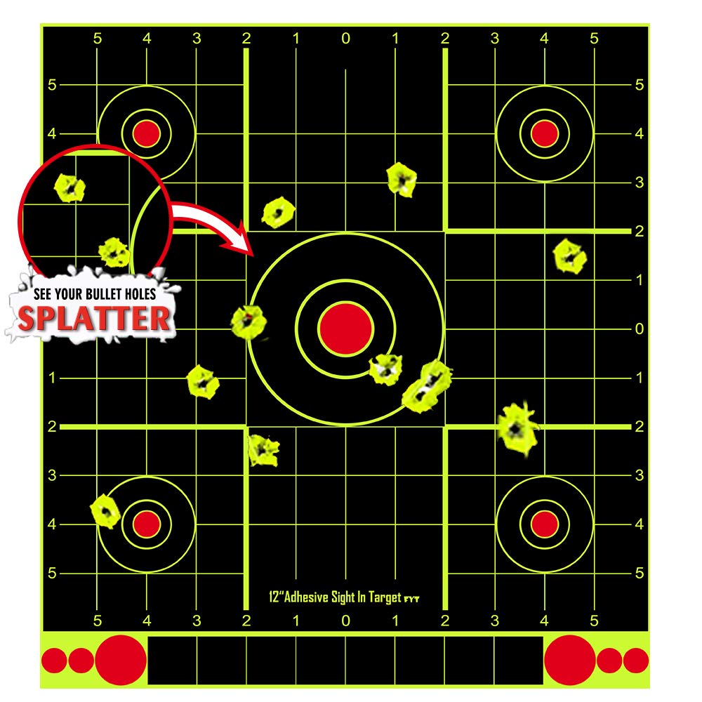 Atflbox 12 inch Pellet Trap Box Target and 25pcs 12''x13'' Splatter Paper Shooting Targets