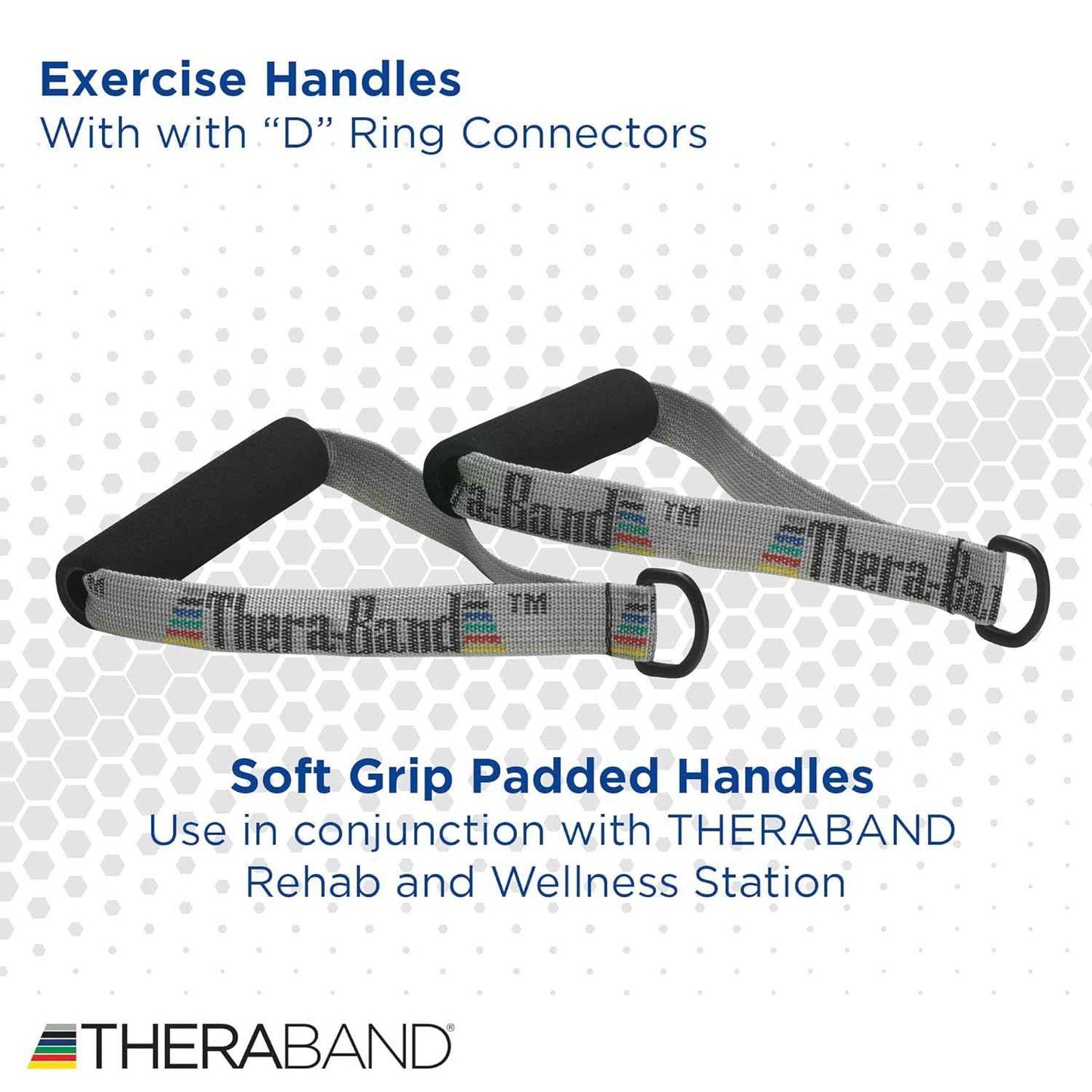 THERABAND Resistance Band Handles - Foam Grip Attachments for Upper & Lower Body Workouts