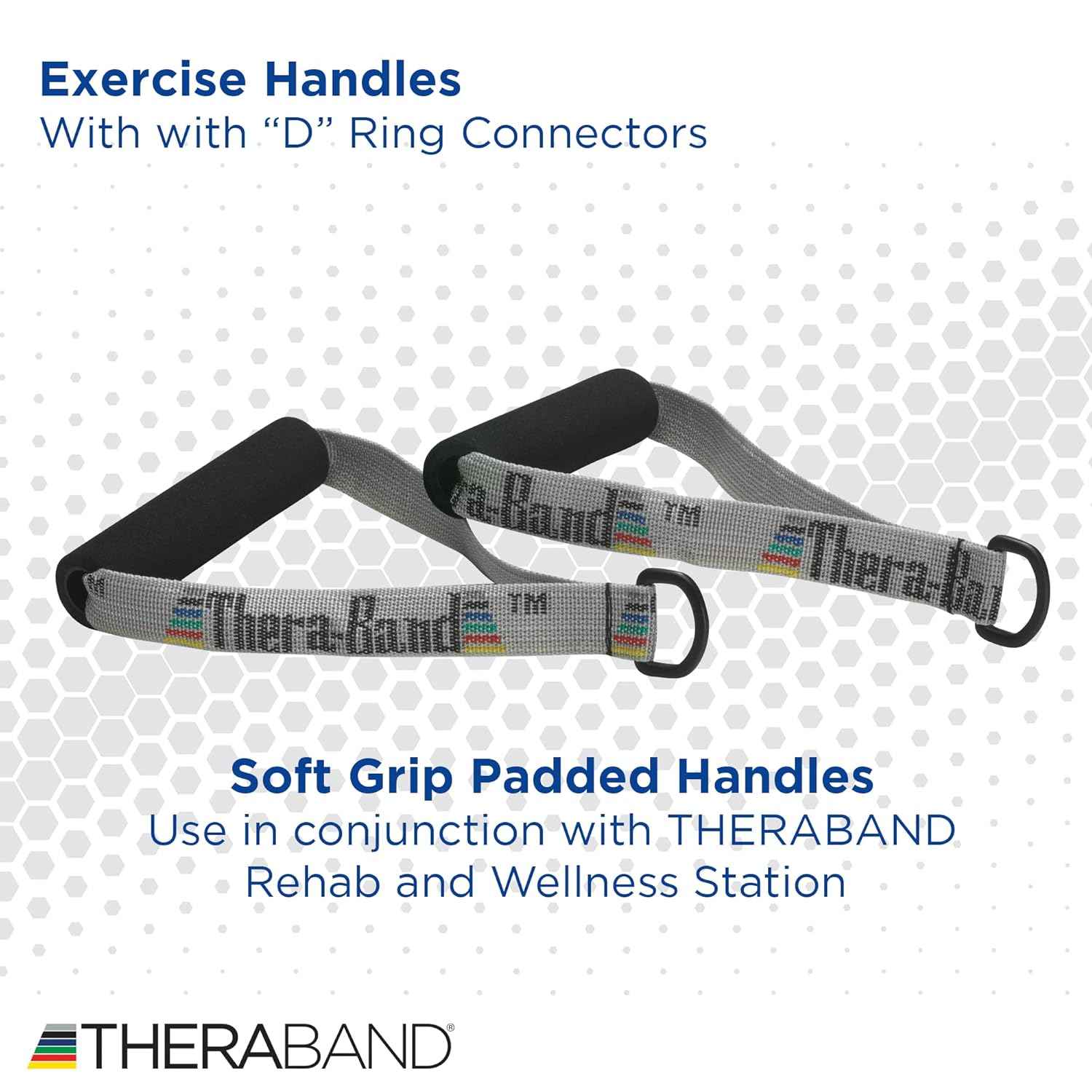 THERABAND Resistance Band Handles - Foam Grip Attachments for Upper & Lower Body Workouts