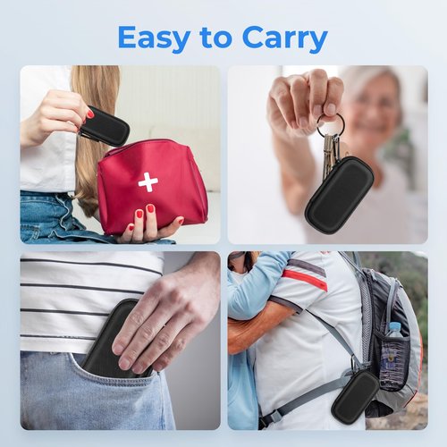 OVIIN Case for Kardia Mobile EKG Heart Monitor, Hard Case Compatible with AliveCor EKG Device, Heart Monitor Travel Case Comes with Carabiner Clip - CASE ONLY (Black)