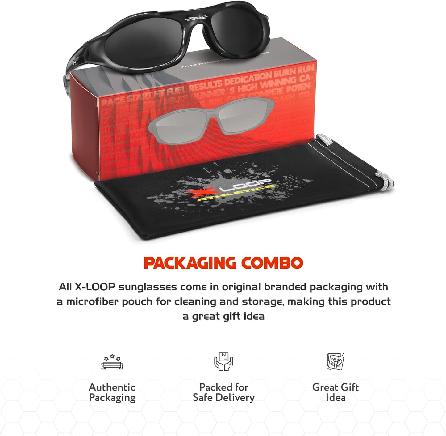 X LOOP Youth Sports Polarized Sunglasses for Boys Kids Teens Age 8-16 Baseball Wrap Around UV400 Glasses