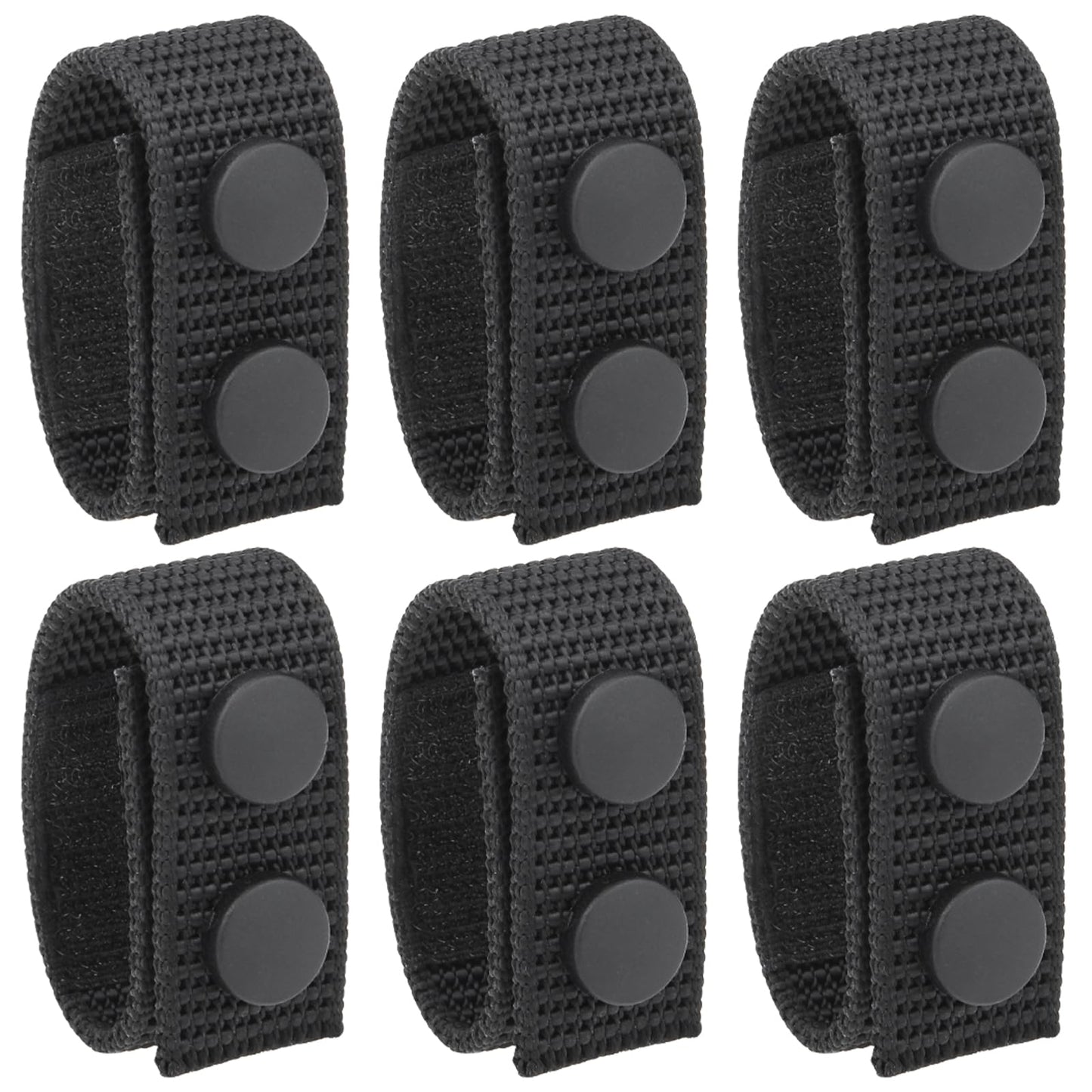 RFAdapter Belt Keepers for Duty Belt, 6 Pack Nylon Keepers with Double Snaps for 2¼" inch Wide Police Security Web Belt Accessories