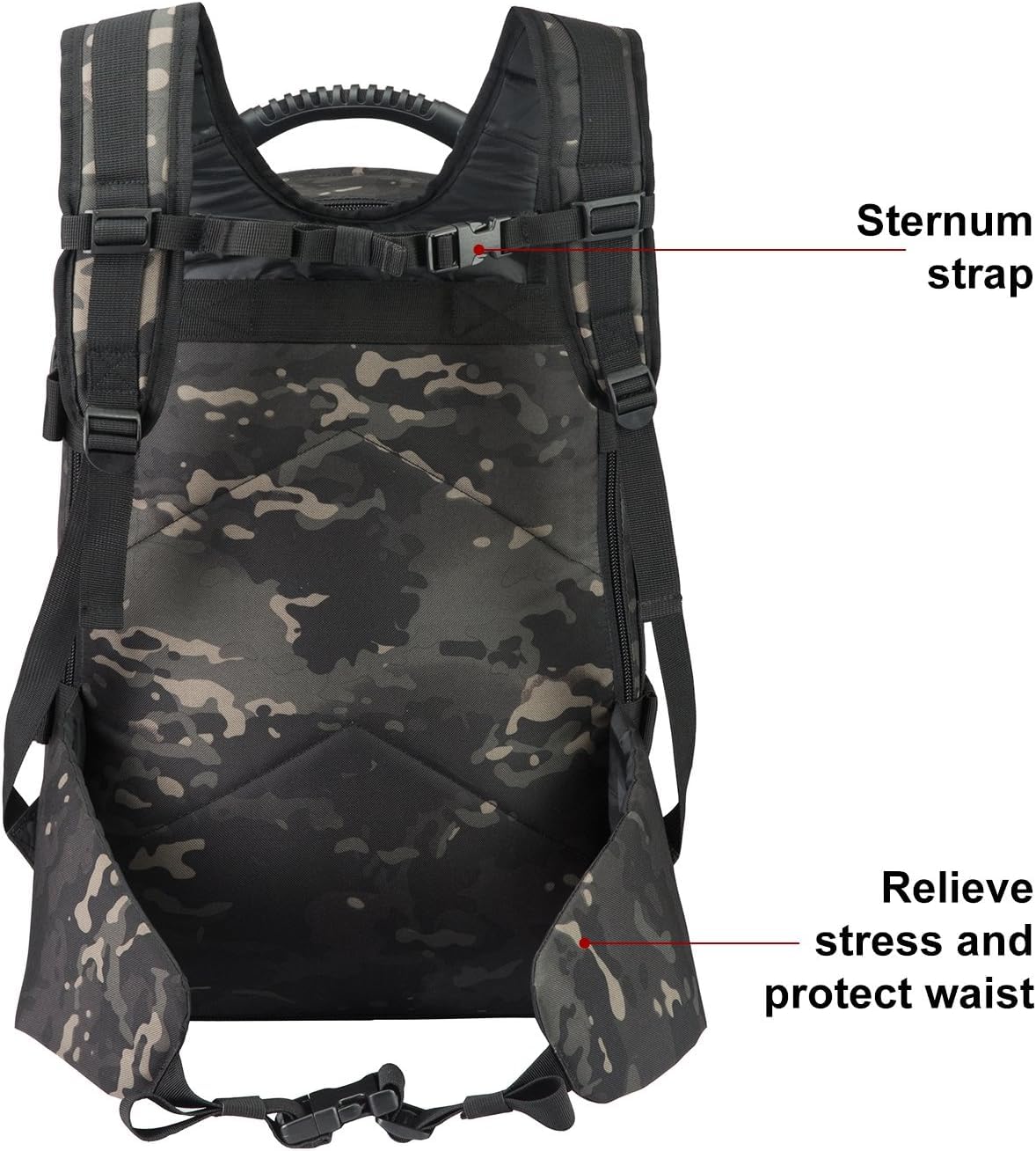 HYKING Large Tactical Expandable Backpack 39L-64L Military Bug Out Bag With Waist Strap
