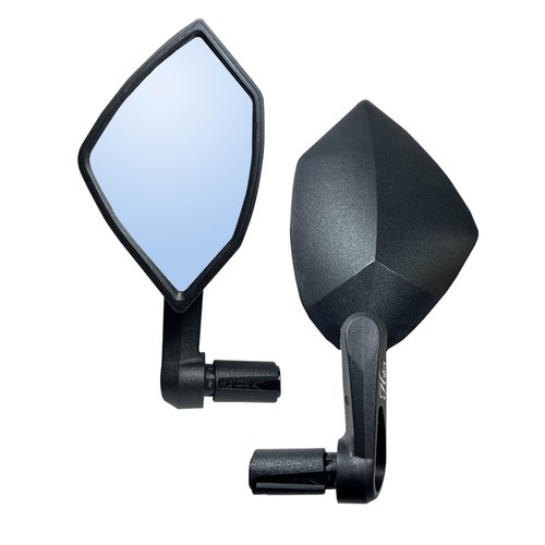 Hafny 2025 Bar End Bike Mirror, HD Glass Lens, Ajustable & Rotatable Safe Rearview Bicycle Mirror, Blast-Resistant, HF-6003-FR054 (Blue Glass (Left + Right) Pair)