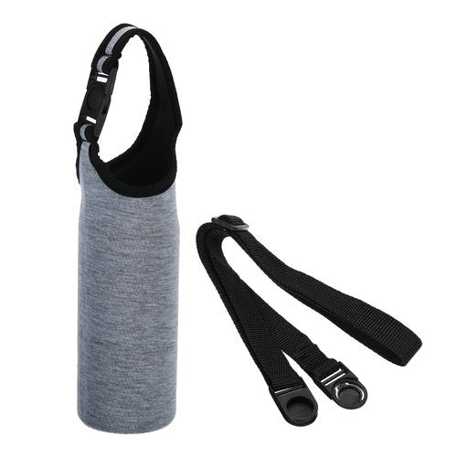 PATIKIL 67mmx185mm Water Bottle Sling Bag, 1 Pack Neoprene Portable Insulated Bottle Holder Carrier with Removable Adjustable Shoulder Strap, Gray