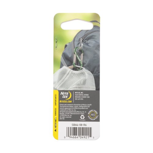 Nite Ize S-Biner Aluminum Dual Carabiner - Durable Dual Carabiner with Wire Gate Closure - Carabiner for Organizing Keys & Gear Attachments - Size 4, Olive (4 Pack)