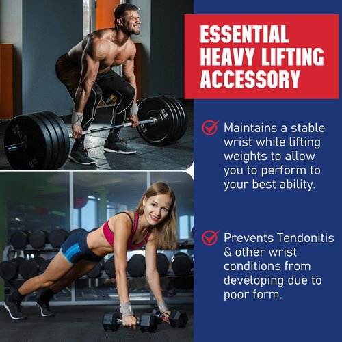 Weight Lifting Wrist Straps - 21" Breathable Wrap, Gym Wrist Brace for Maximizing Grip & Avoiding Injury - Grey