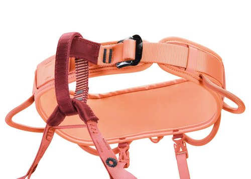 PETZL CORAX LT WOMEN comfortable, durable women's harness for a variety of climbing objectives, XS, coral sand