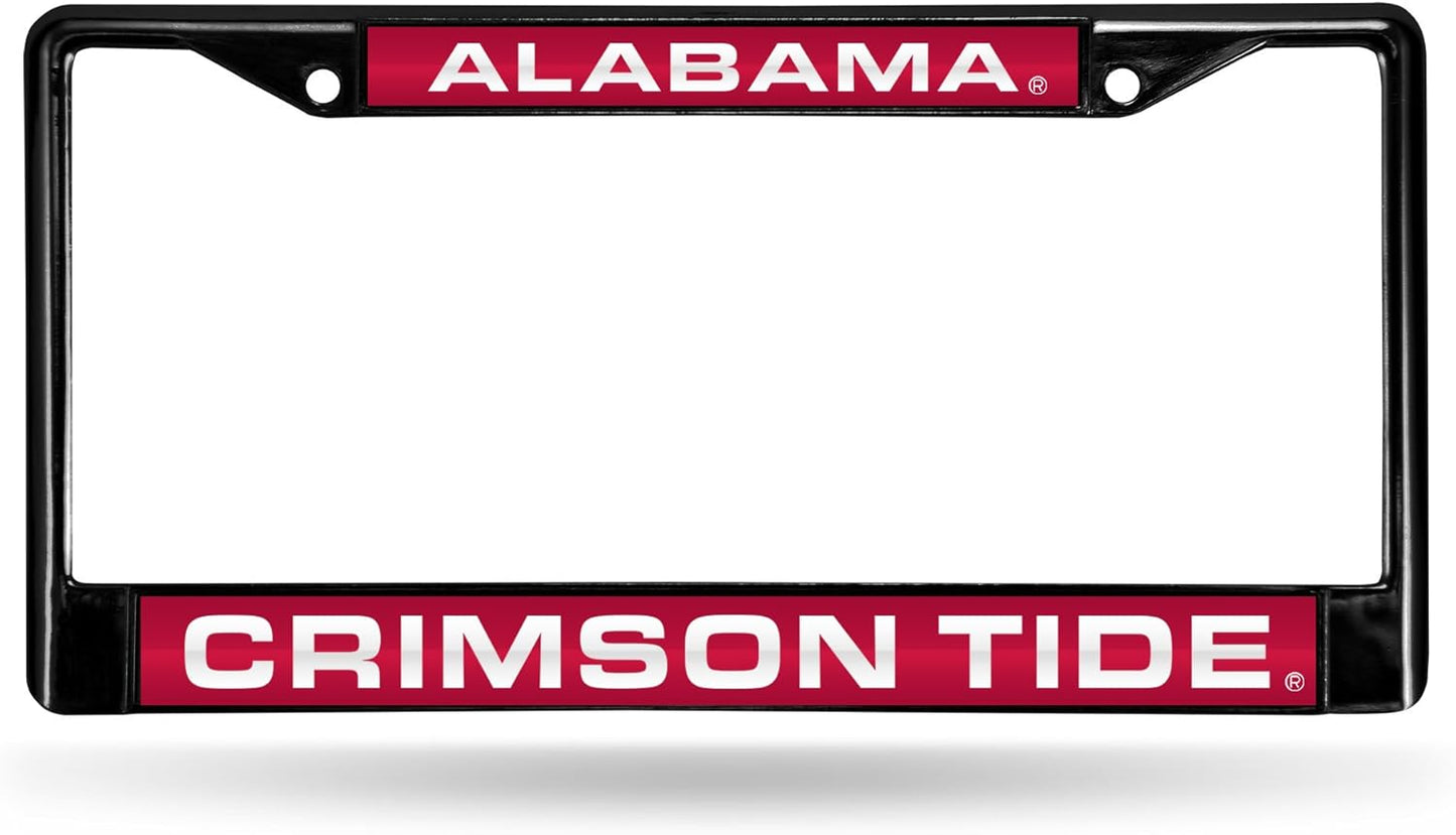 NCAA Black Laser Cut Chrome License Plate Frame for Car/Truck/SUV - 12x6" Auto Accessory