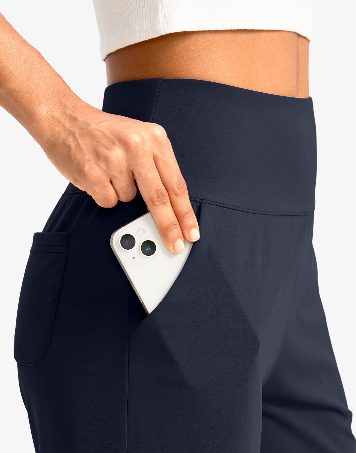 G Gradual Women's Bermuda Long Shorts with Pockets 7" High Waisted Knee Length Shorts for Women Walking Athletic Workout(Navy-L7,3XL)