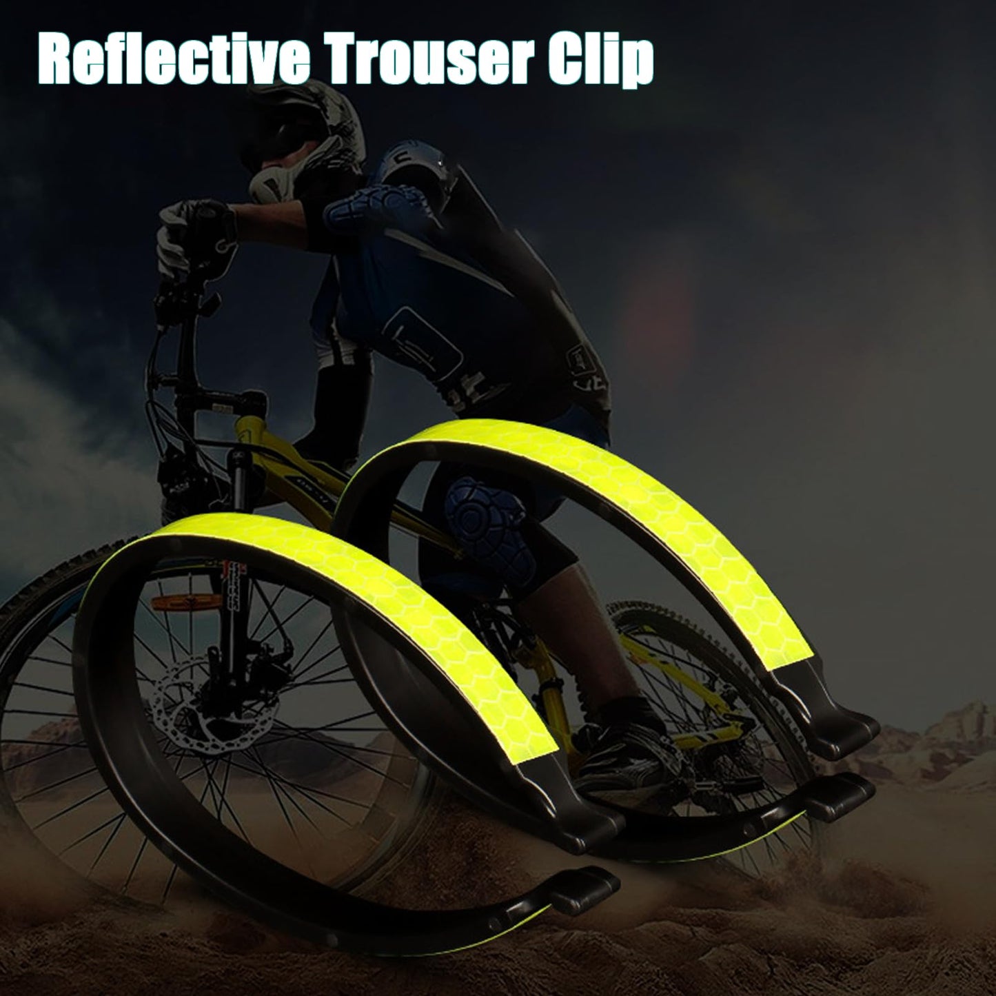 2PCS Cycling Trouser Clips Cycle Accessories, Bicycle Accessories for Men Women Runners, Universal Elastic Ankle Straps for Cycling Trouser Wrap Clip Reflective Gear Accessories Outdoor (Green)