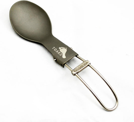 TOAKS Titanium Folding Spoon - Lightweight, Portable Camping Utensil for Outdoor Adventures
