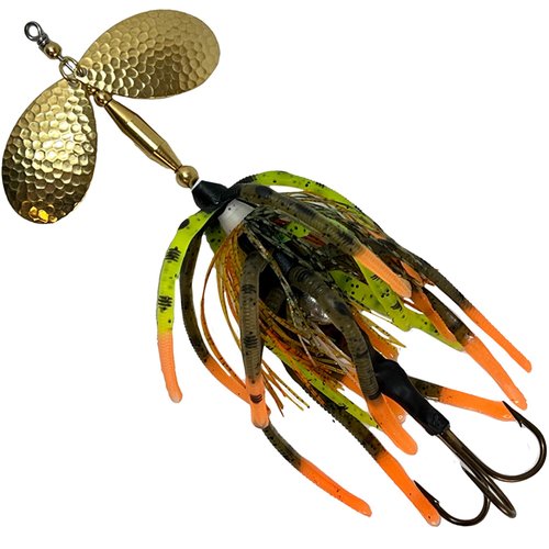 Delong Lures - The Berserker, Bucktail Fishing Lures - Bucktail Jig with Inline Spinner, Musky & Pike Baits Spinnerbaits, Tackle for Freshwater and Saltwater Fishing, Made in USA - (Perch)